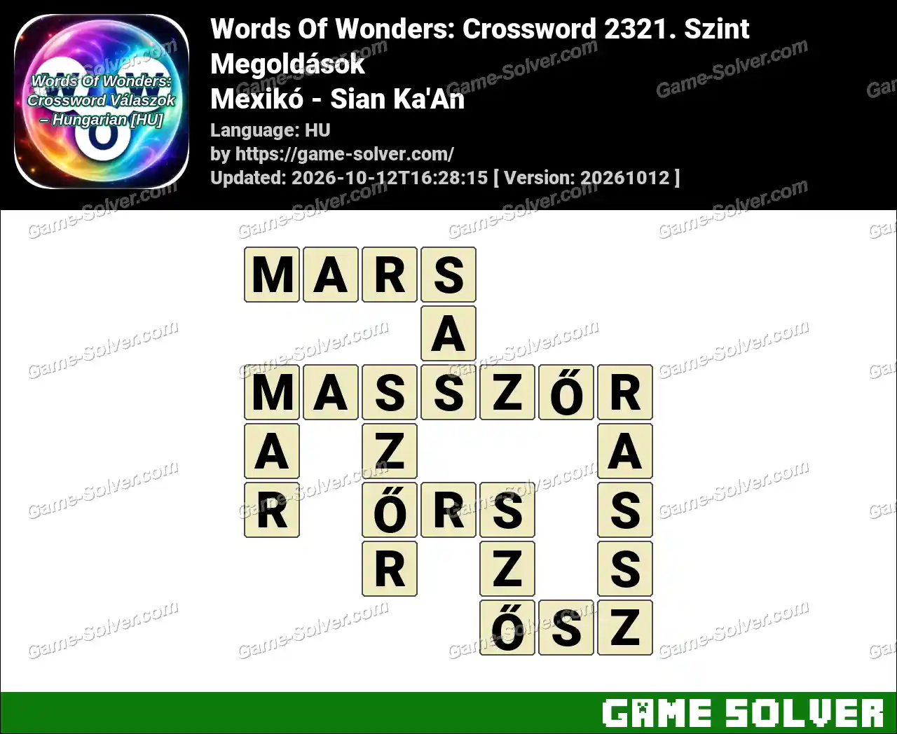 Words Of Wonders: Crossword 2321. Szint Megoldások – Mexikó – Sian Ka’An